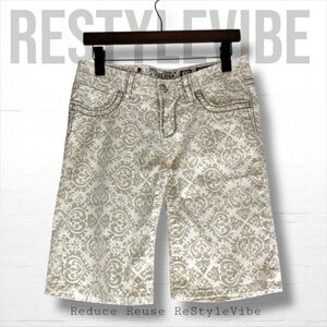 MISS ME Women’s Size 27 Shorts Bermuda Style Patterned Stretch Cotton